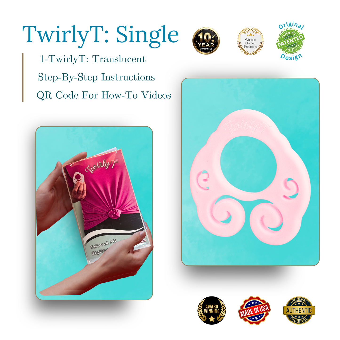 TwirlyT "Tailored Fit" Styling Clip: Single