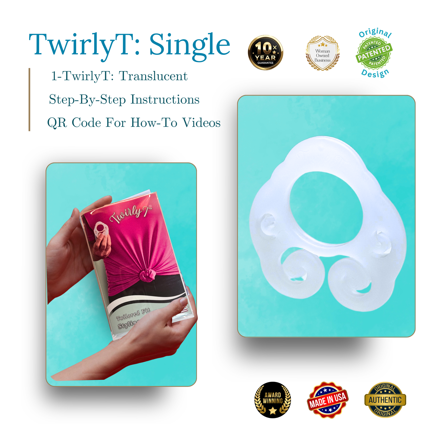 TwirlyT "Tailored Fit" Styling Clip: Single
