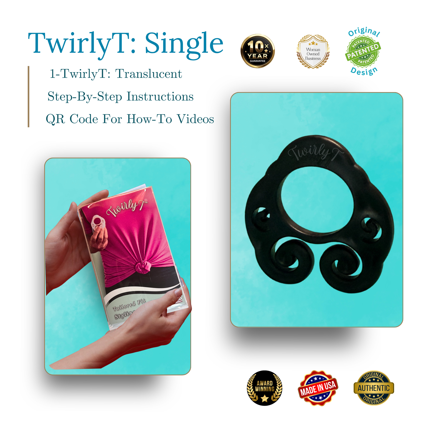 TwirlyT "Tailored Fit" Styling Clip: Single