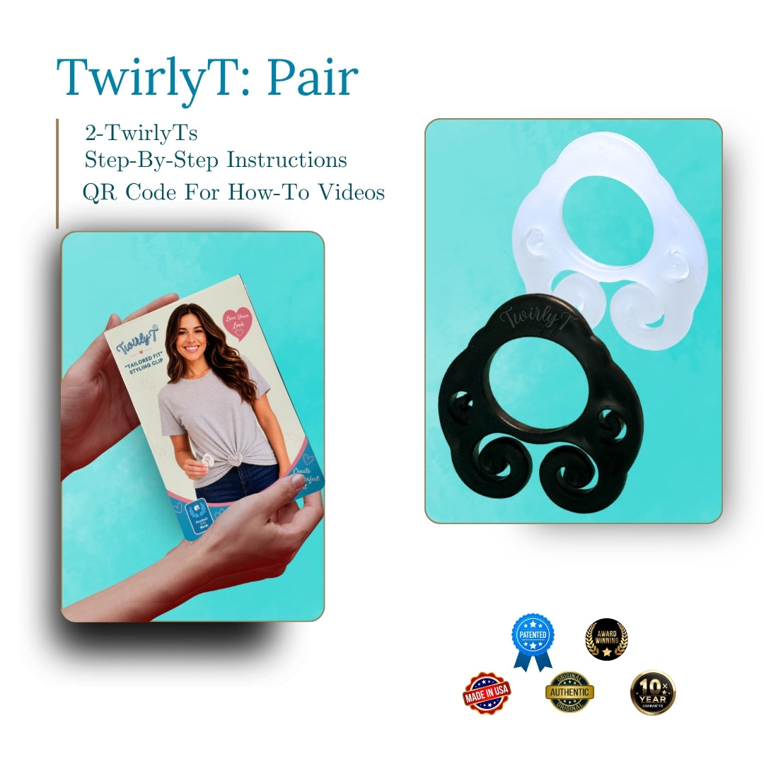 TwirlyT: Women's Shirt Cinch Clips: Pair