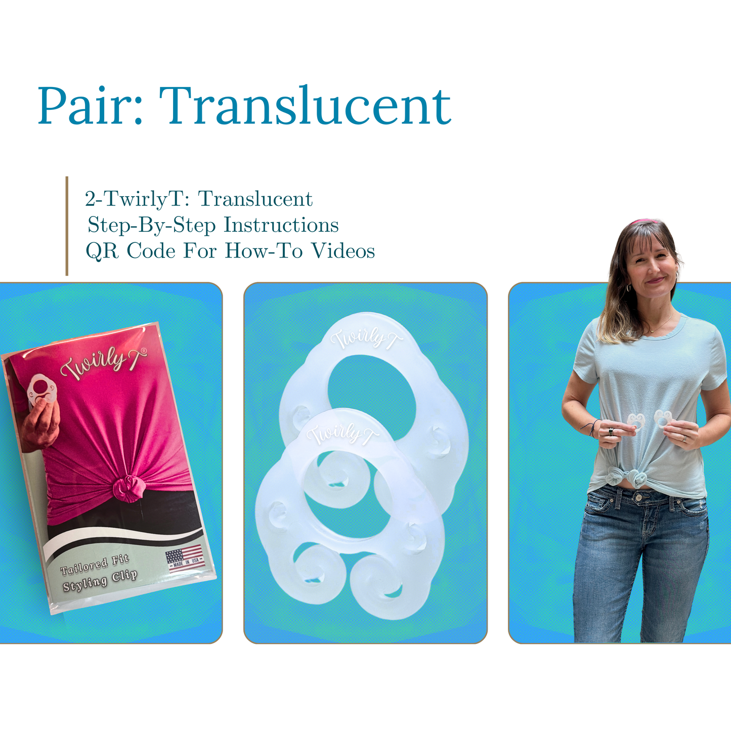 TwirlyT Tailored Fit Styling Clip: 1 Pair (2) Clips