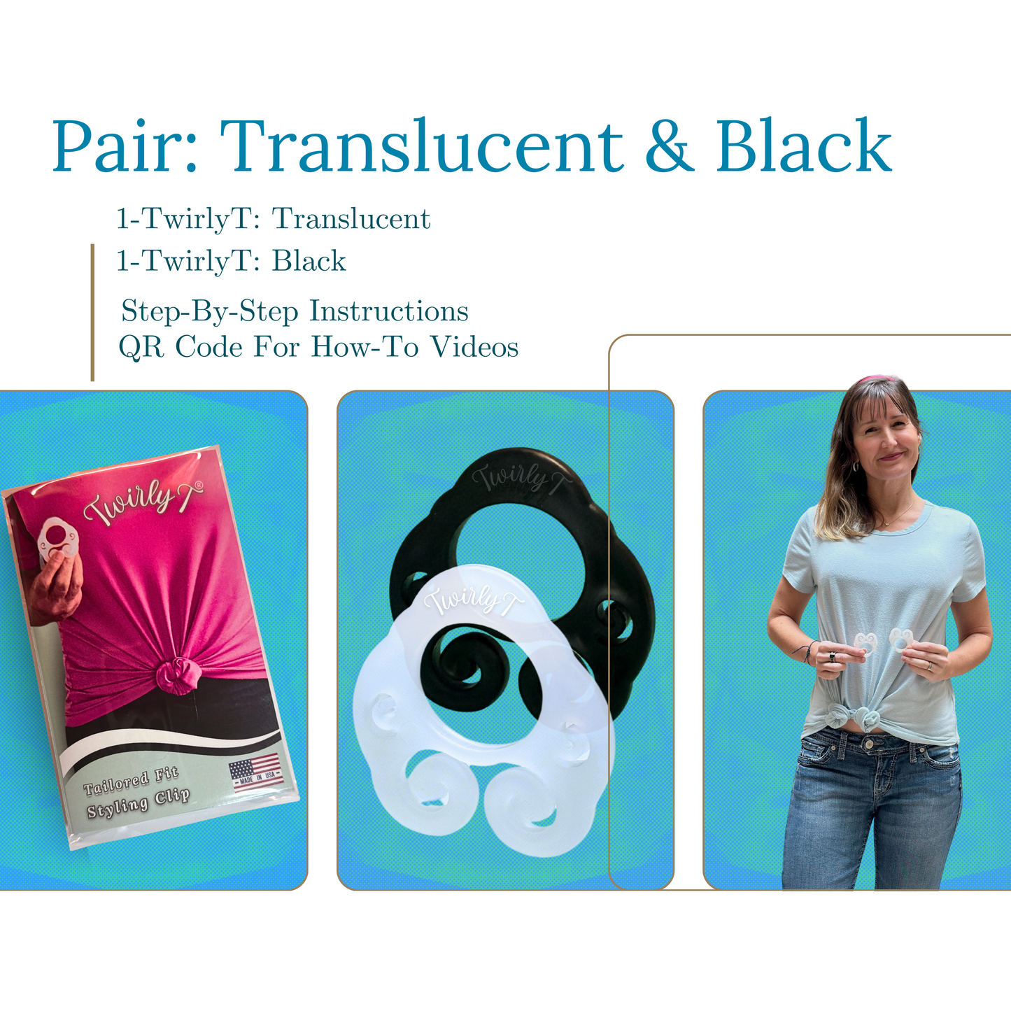 TwirlyT Tailored Fit Styling Clip: 1 Pair (2) Clips