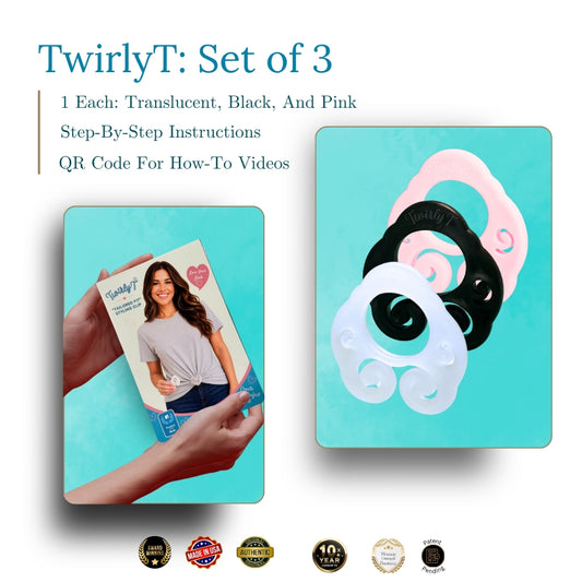 TwirlyT: Women's Shirt Styling Clip: Set of 3